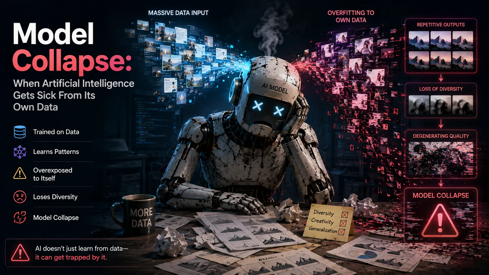 Model Collapse: When Artificial Intelligence Gets Sick From Its Own Data