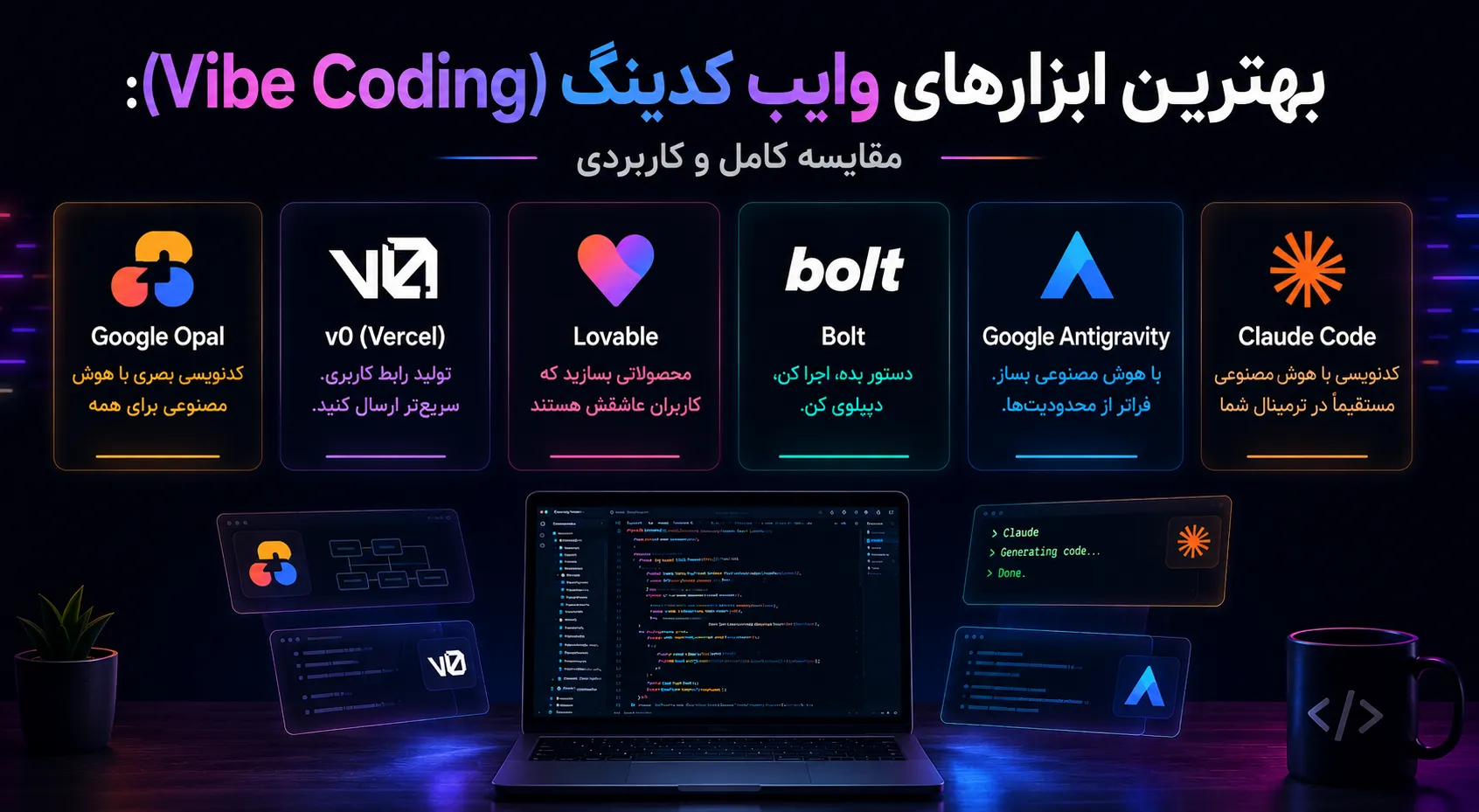 بهترین ابزارهای وایب کدینگ (Vibe Coding): مقایسه کامل و کاربردی