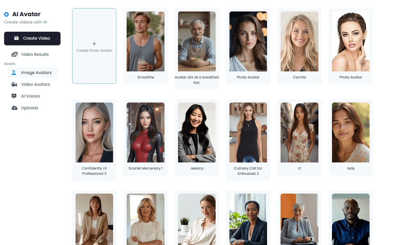 Library of ready-made image avatars