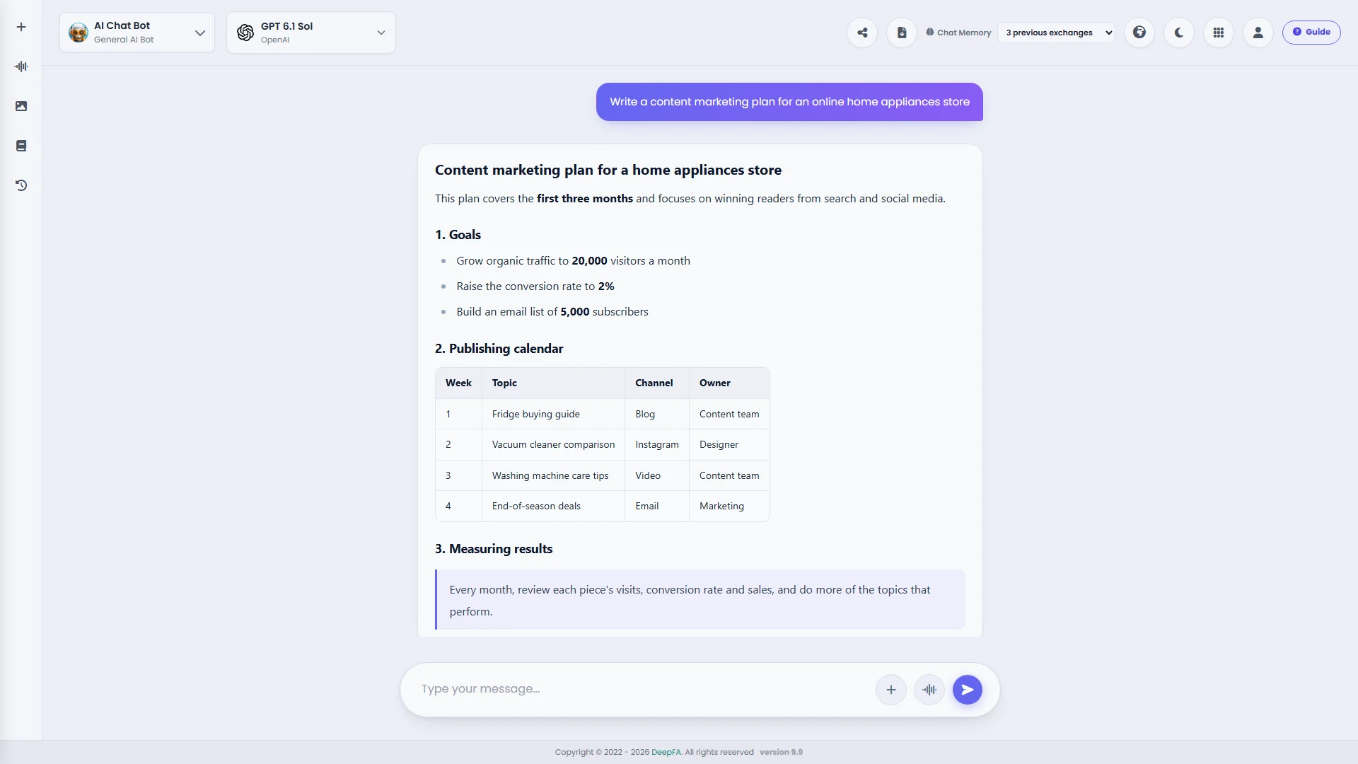 Downloading the whole conversation as Word or PDF from the top of the page