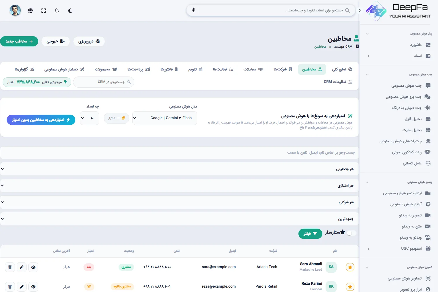 تخته معاملات: کشیدن و رها کردن کارت‌ها بین مرحله‌های خط فروش
