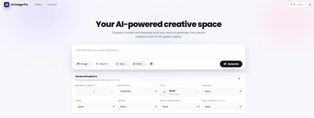 AI Image Generation & Photo Studio