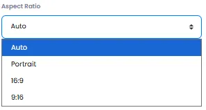 Output video aspect ratio settings