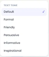 Presentation Text Tone Selection from Formal to Inspirational