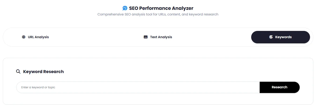 Keyword research for any topic or term