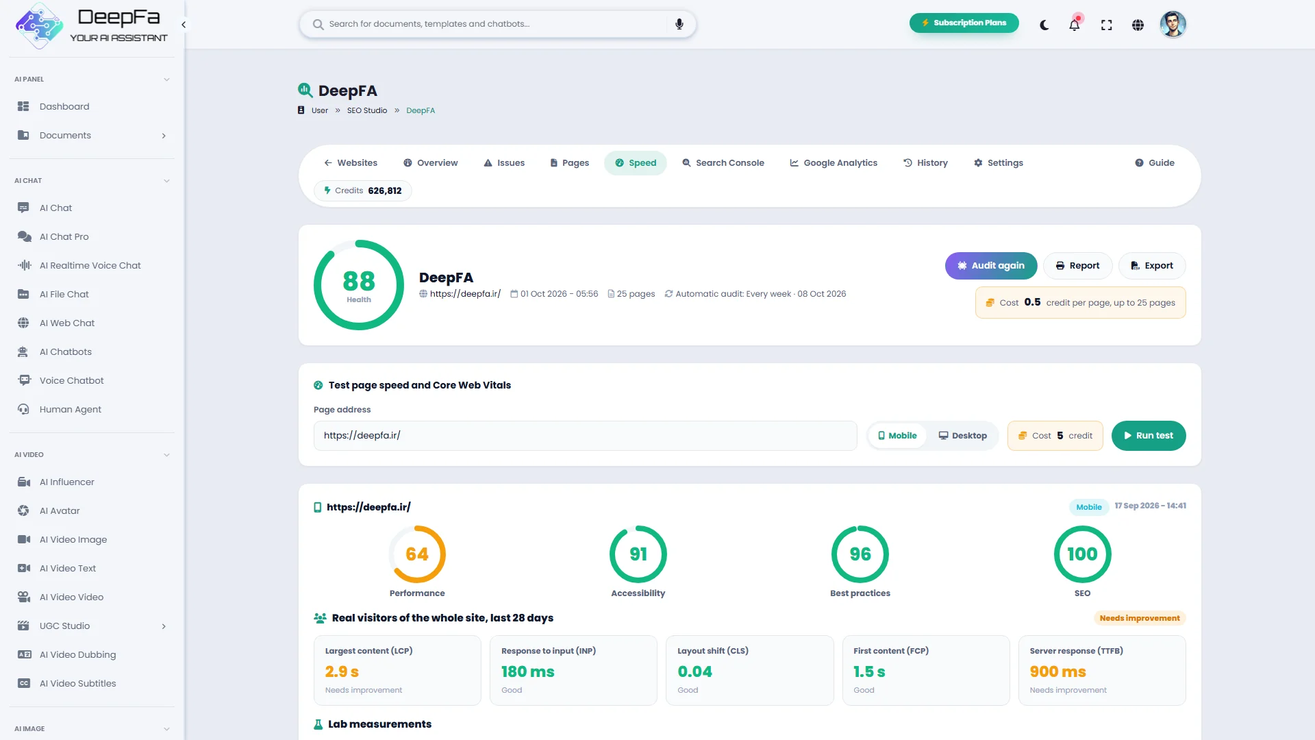 Speed test, Core Web Vitals and what would make it faster