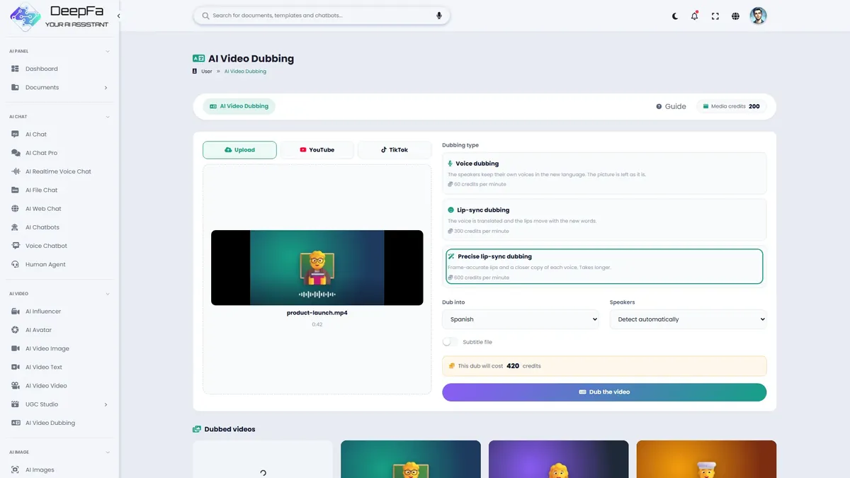 AI Video Dubbing