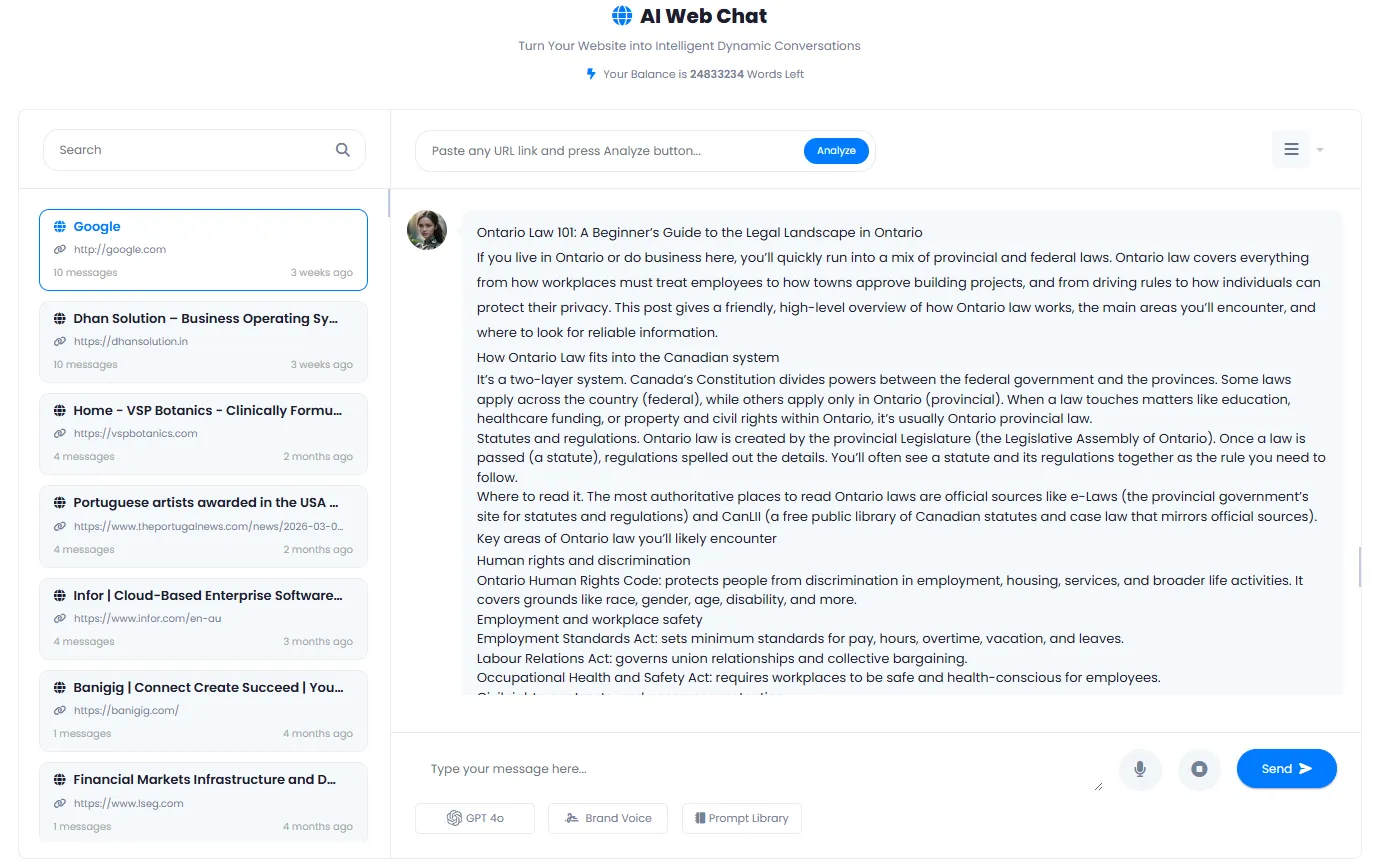 AI Web Chat Interface